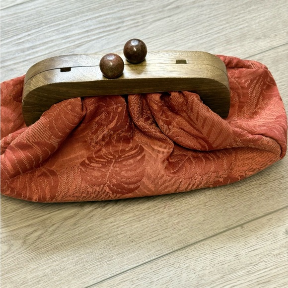 Zara Rust Beaded Accent Clutch(Missing Handle) - Picture 2 of 6